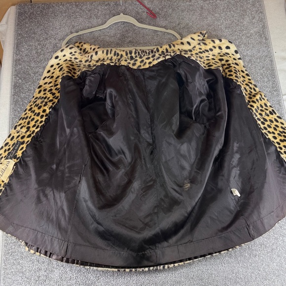Vtg Halldon Ltd Leopard Cheetah Print Faux Fur Coat MCM Jacket Womens M? 60s - Picture 6 of 16